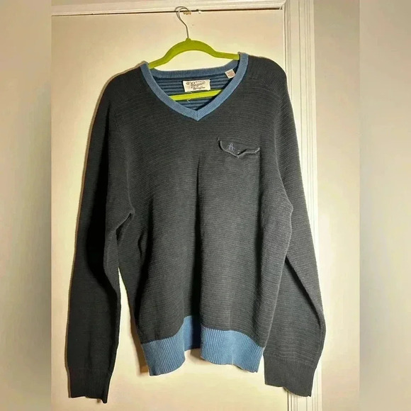 VTG 90’s Sport Mens Pullover Sweater Size XXL Navy/blue. Front Button Pocket. - Picture 1 of 11